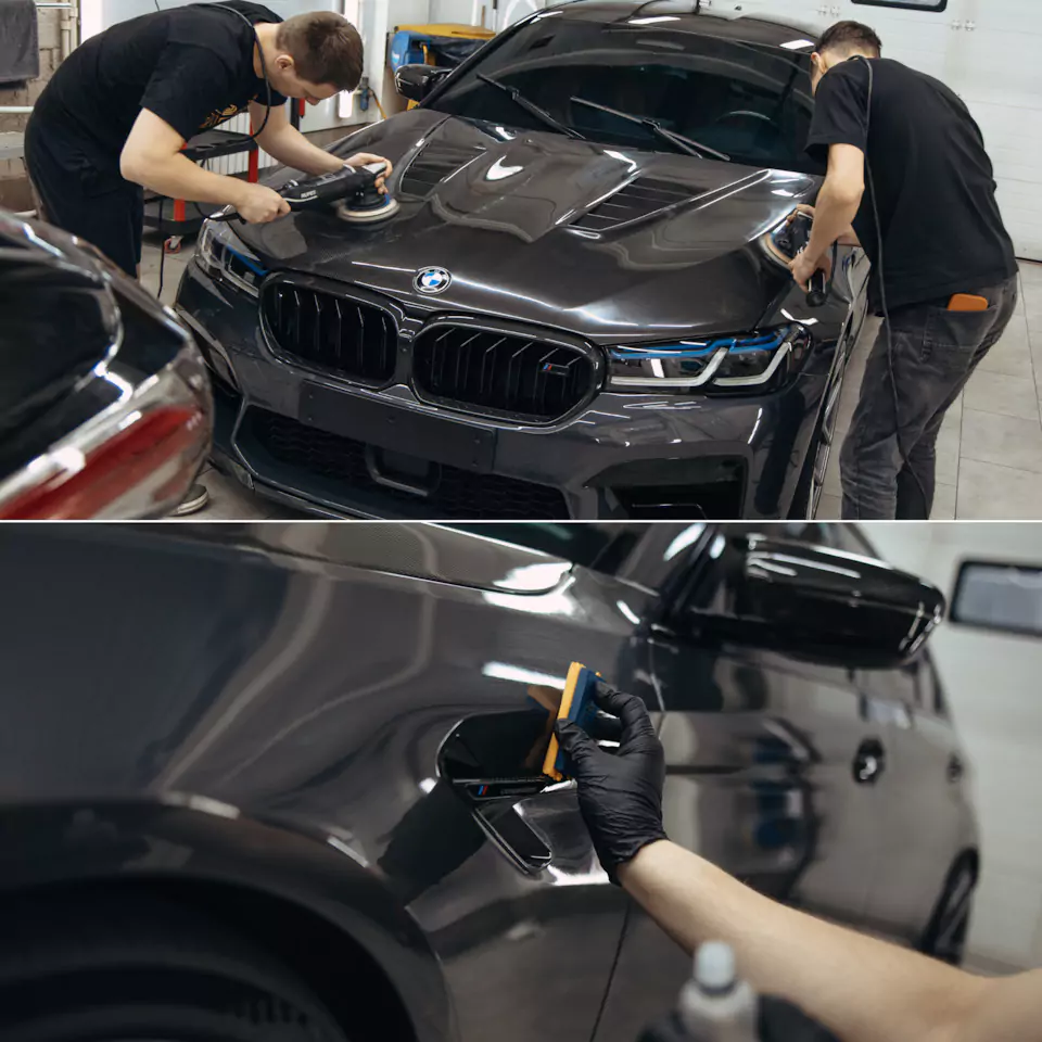 Построили новую акустическую систему для BMW M5 с дизайнерским оформлением багажника! Перешили в кожу салонный пластик, заламинировали карбоном зеркала, провели комплекс детейлинг-услуг